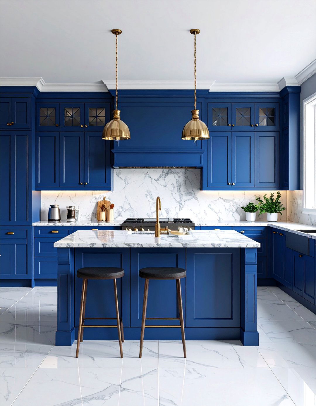 Traditional Navy Blue Raised Panel Cabinets - 25 Navy Blue Kitchen Cabinets Ideas