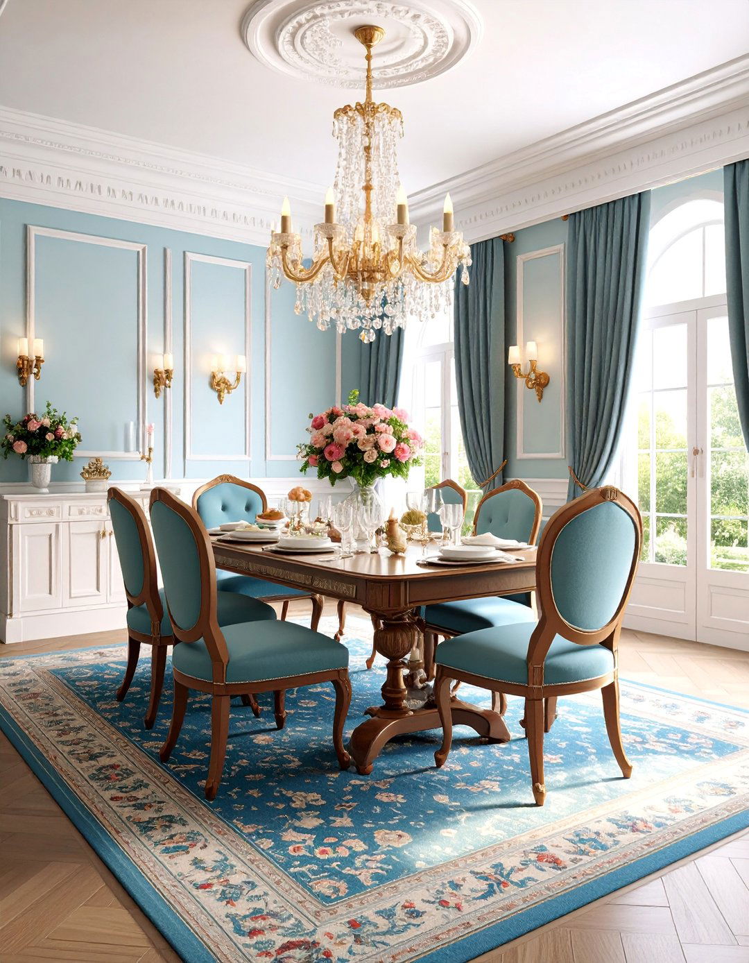Traditional Olive Green Dining Room with Wainscoting - 25 Olive Green Room Ideas