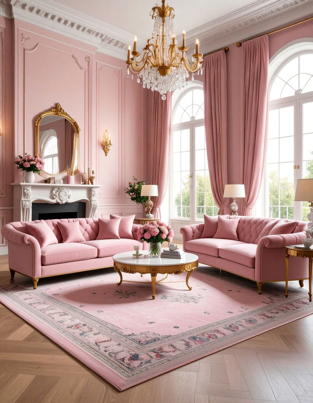 Traditional Pink Living Room with Classic Elegance - 25 Pink Living Room Ideas