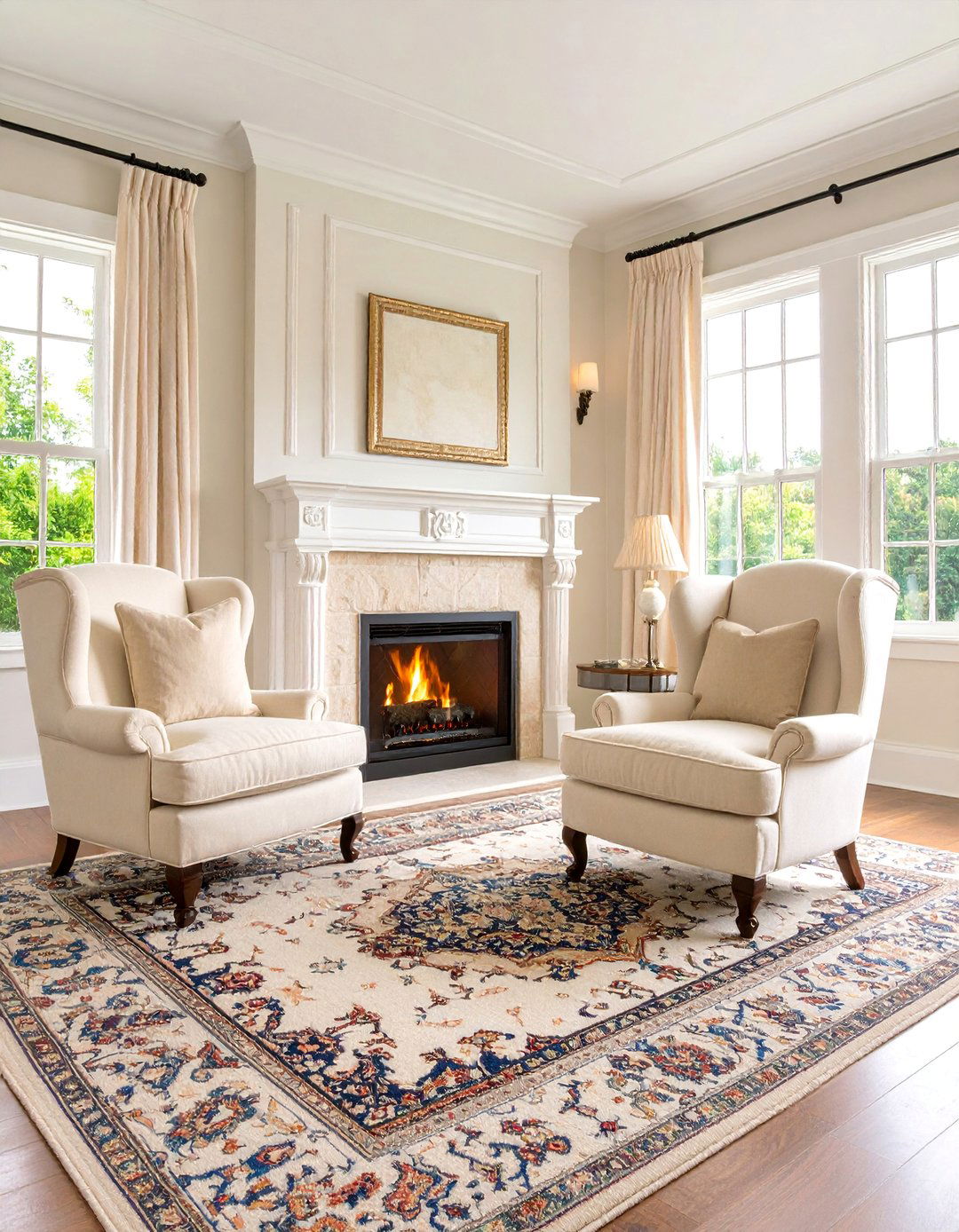Traditional Raised Panel Faux Stone Fireplace with Fluted Columns - 25 Faux Stone Fireplace Ideas