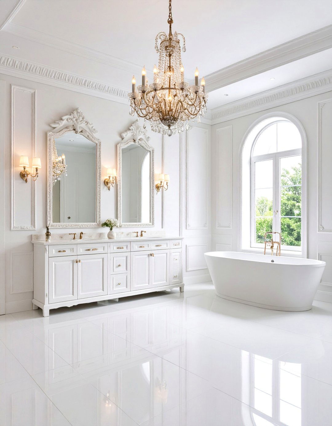 Traditional Raised Panel with Crown Molding - 25 Powder Room Wainscoting Ideas