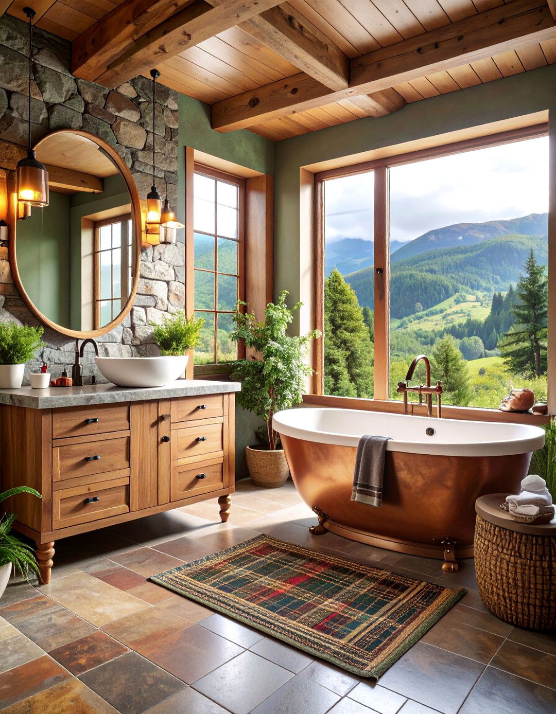 Traditional Scottish Highlands Bathroom with Tartan Accents - 25 Traditional Bathroom Ideas