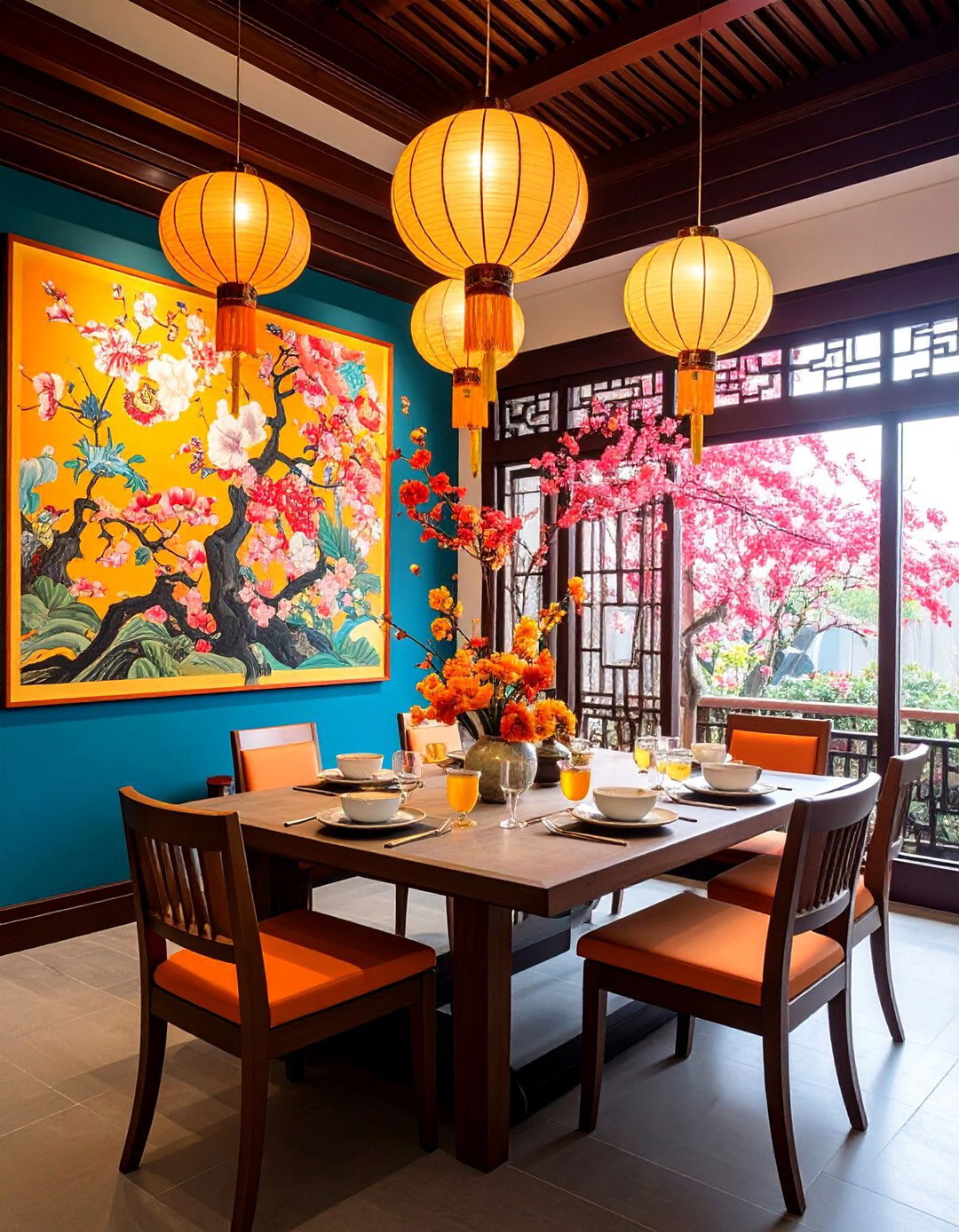 Traditional Scroll Art Gallery Dining Walls - 25 Japanese Dining Room Ideas