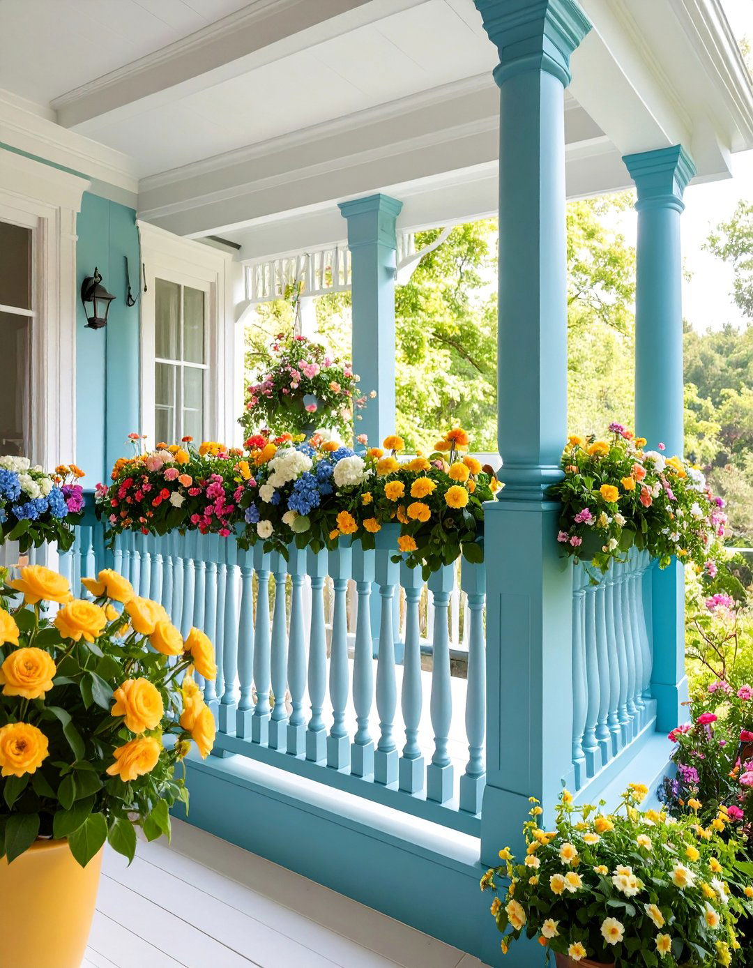 Traditional Shaker Style Juliet Balcony with Simple Vertical Balusters - 25 Juliet Balcony Ideas
