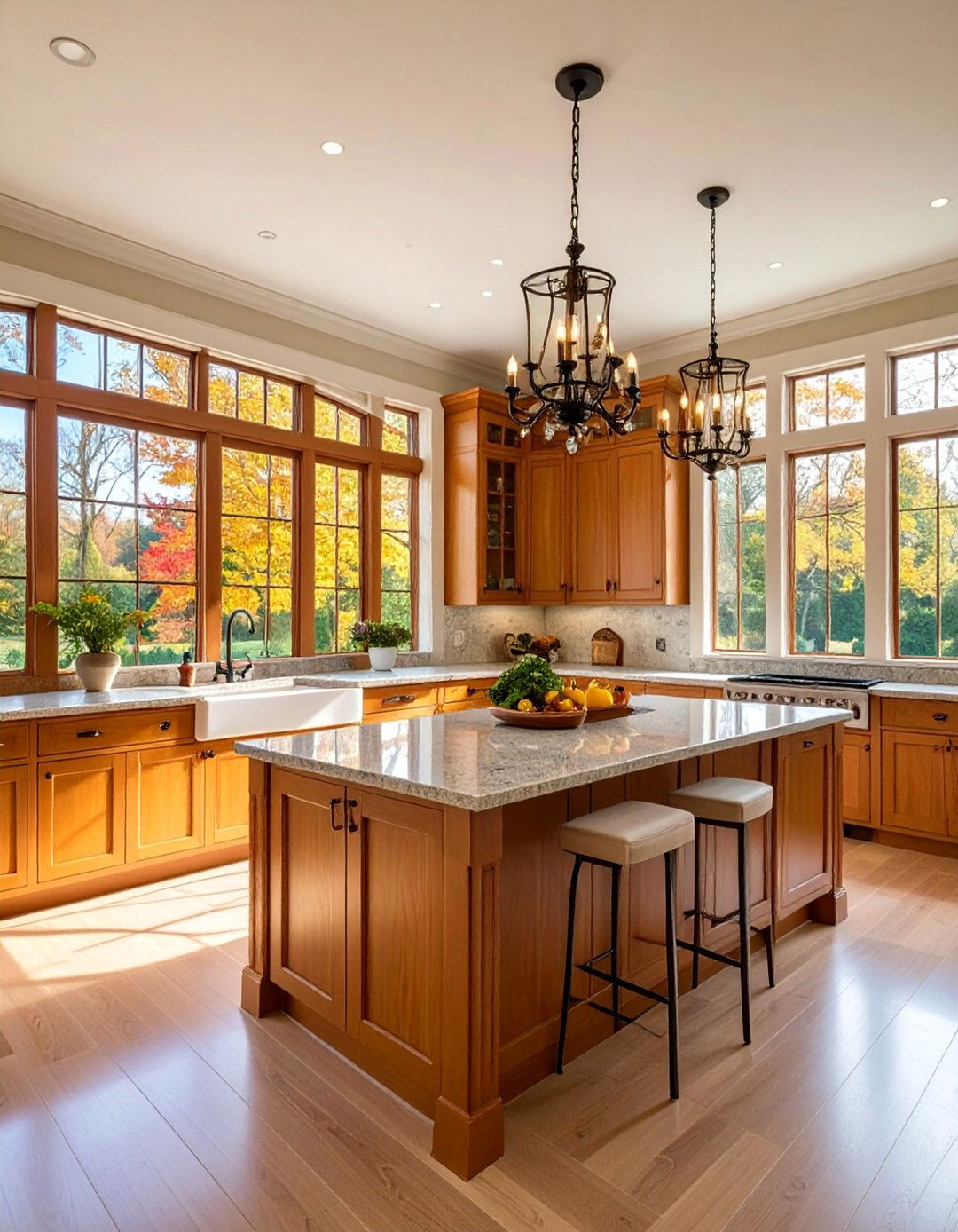 Traditional Sunroom Kitchen with Classic Details - 25 Sunroom Kitchen Ideas