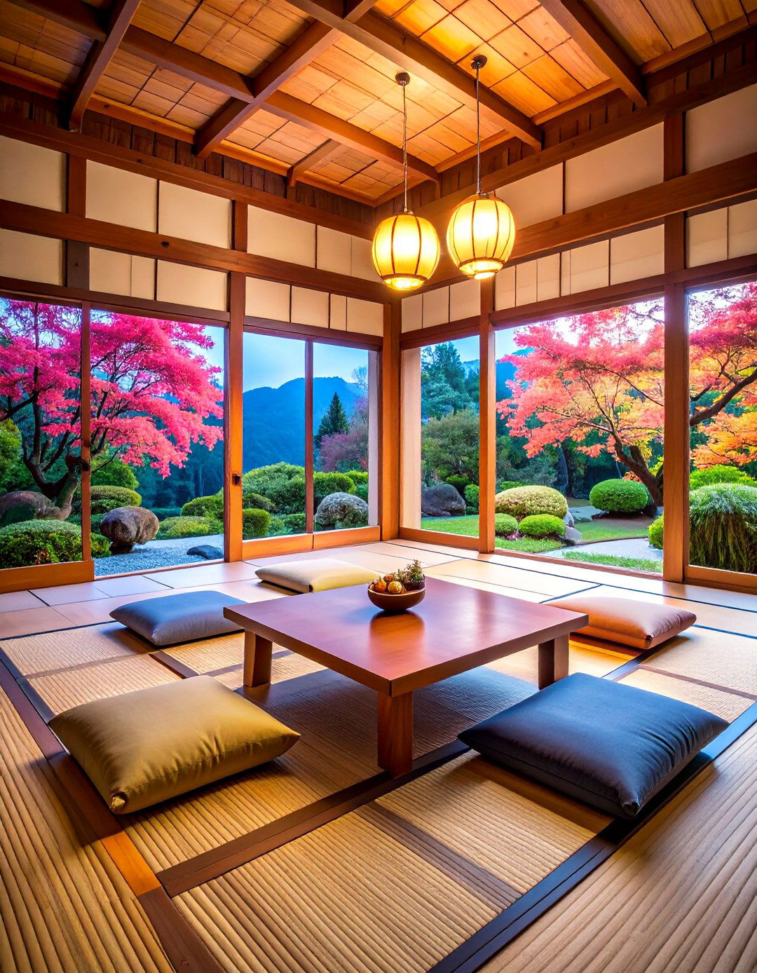 Traditional Tea Room with Floor Seating - 25 Japanese Interior Design Ideas
