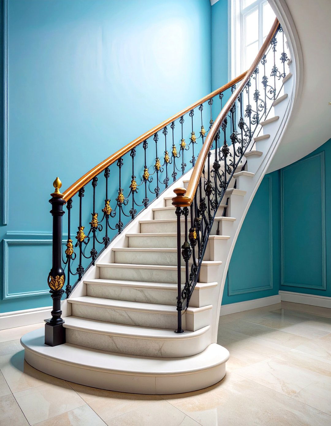 Traditional Twisted Iron Baluster Design - 25 Stair Railing Ideas