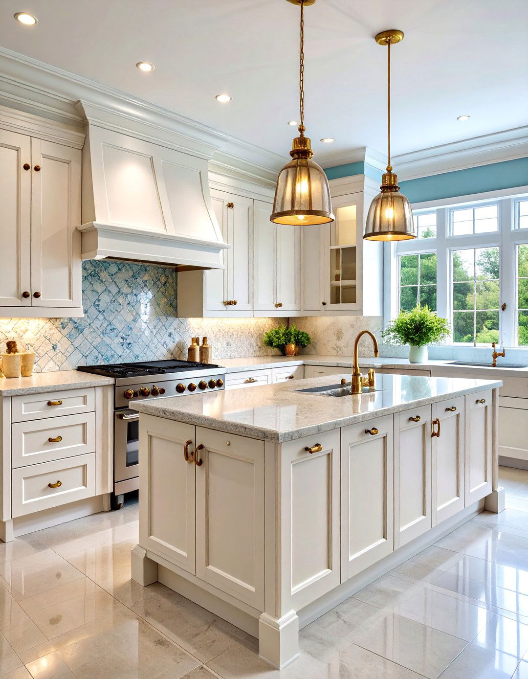 Traditional U Shaped Kitchen with Raised Panel Cabinets - 25 U Shaped Kitchen Ideas