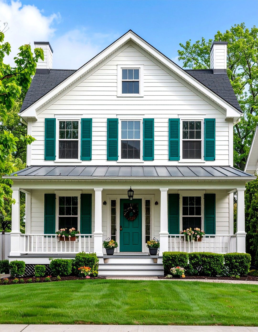 Traditional Vinyl Siding with Architectural Details - 25 Exterior House Siding Ideas