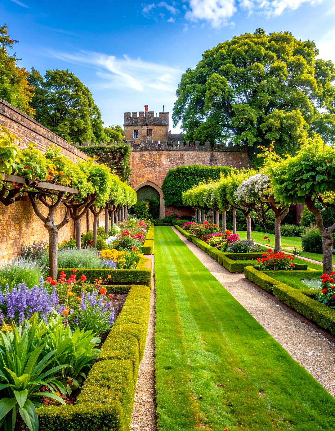 Traditional Walled Garden with Espaliered Fruit Trees - 25 Vintage Garden Ideas