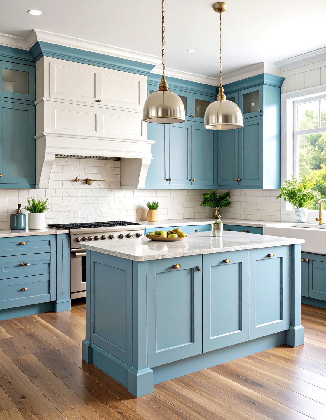 Traditional White Kitchen with Grey Granite Countertops - 25 Grey and White Kitchen Designs