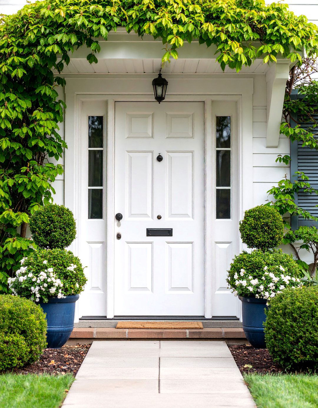 Traditional White Oak Door with Raised Panel Design - 25 White Oak Front Door Ideas