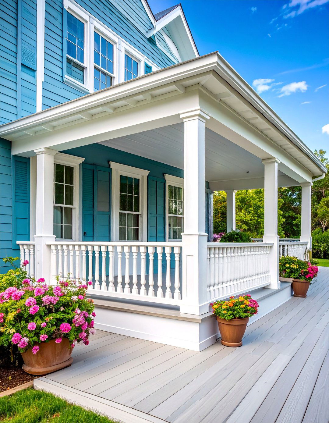 Traditional White PVC Fascia with Raised Panels - 25 Deck Fascia Ideas