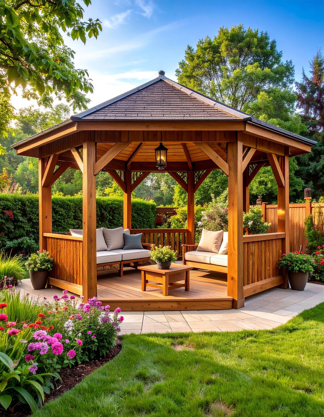 Traditional Wooden Gazebo Enclosure - 25 Patio Enclosure Ideas