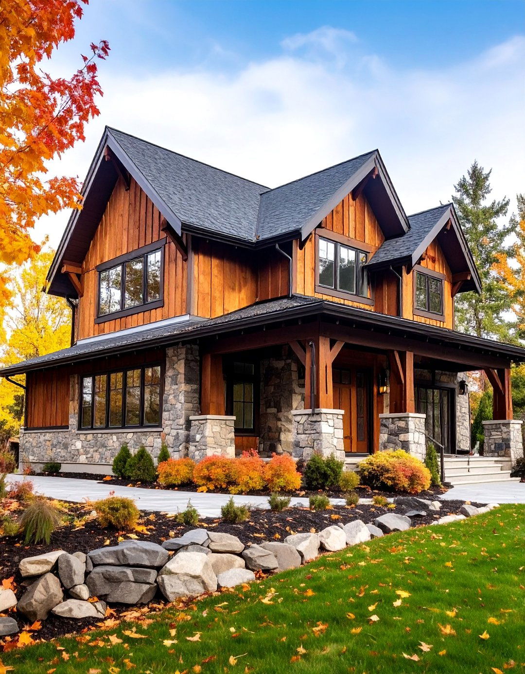 Transitional Barn House with Mixed Rooflines - 25 Barn House Exterior Ideas