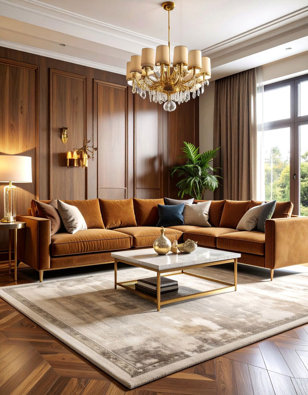 Transitional Brown Elegance Showcase - 25 Brown Living Room Ideas
