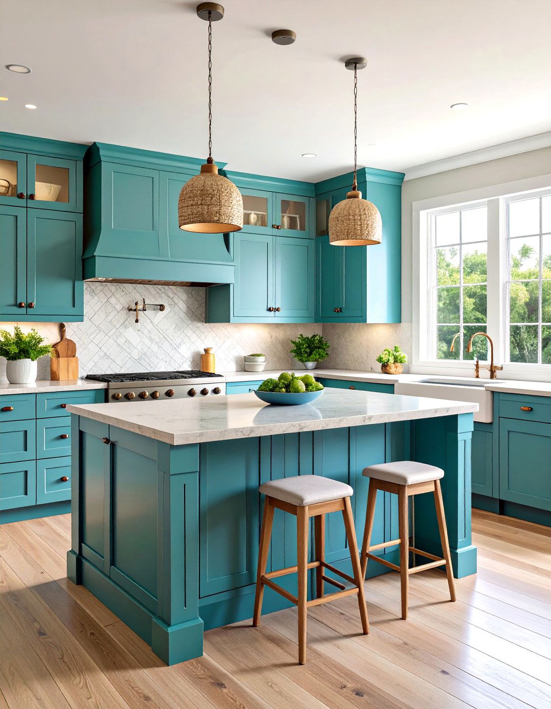 Transitional Coastal Kitchen with Weathered Cedar Cabinets - 25 Kitchens With Light Wood Cabinets