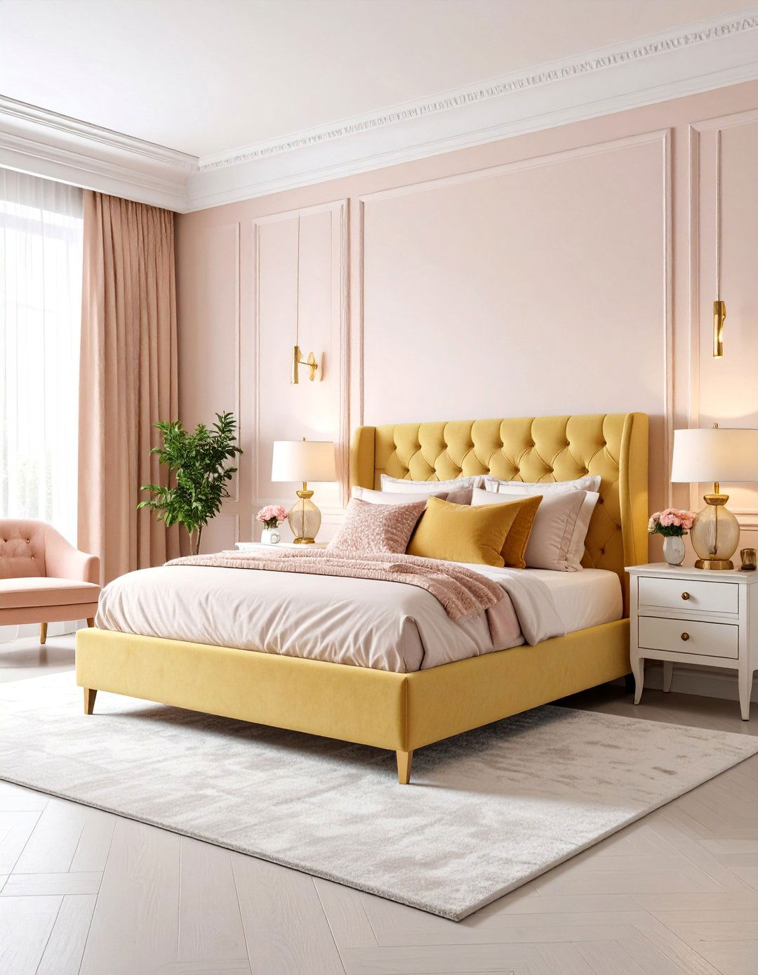 Transitional Cream Bedroom with Classic Modern Balance - 25 White and Cream Bedroom Ideas