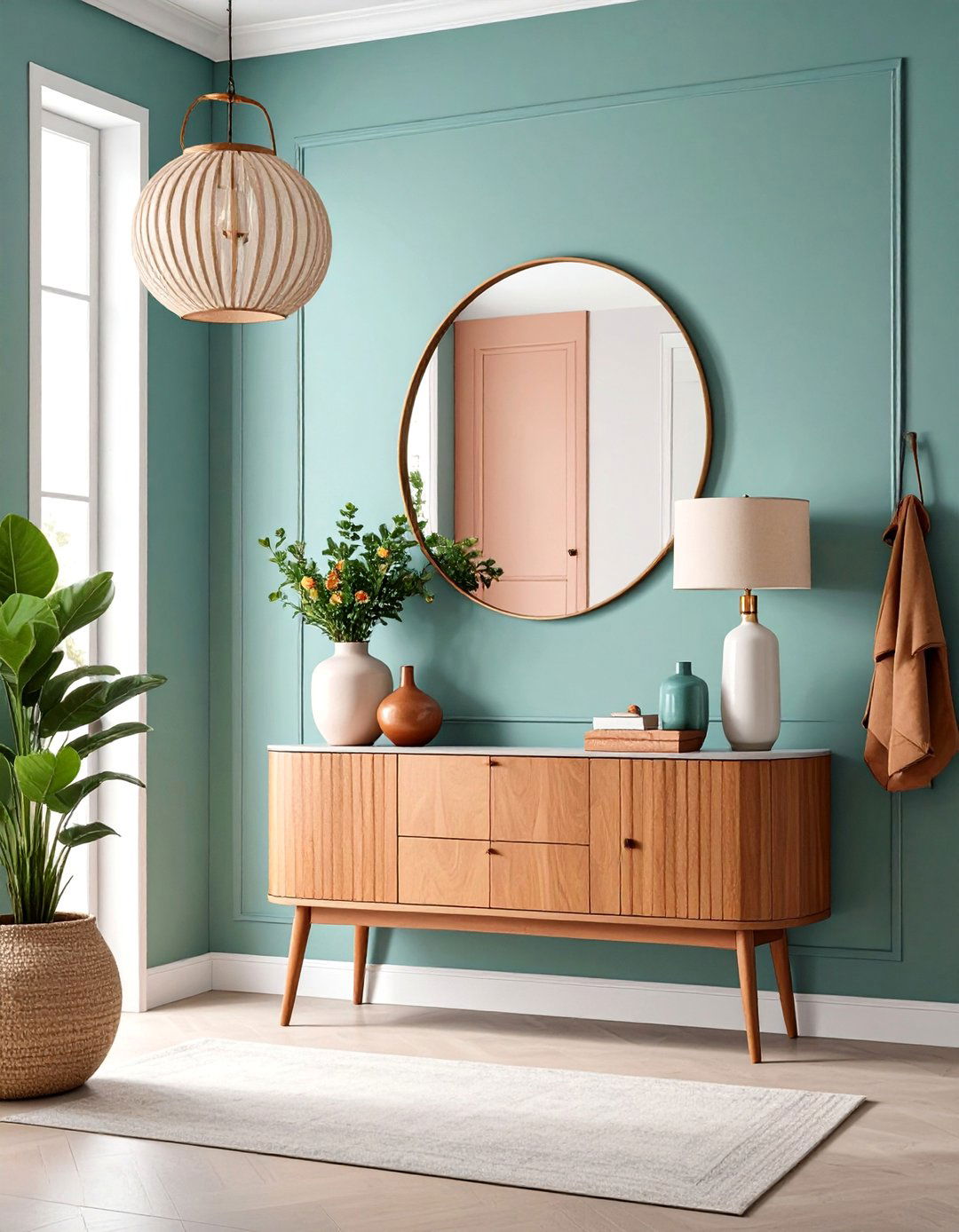 Transitional Entryway Table with Balanced Elements - 25 entryway table decor ideas