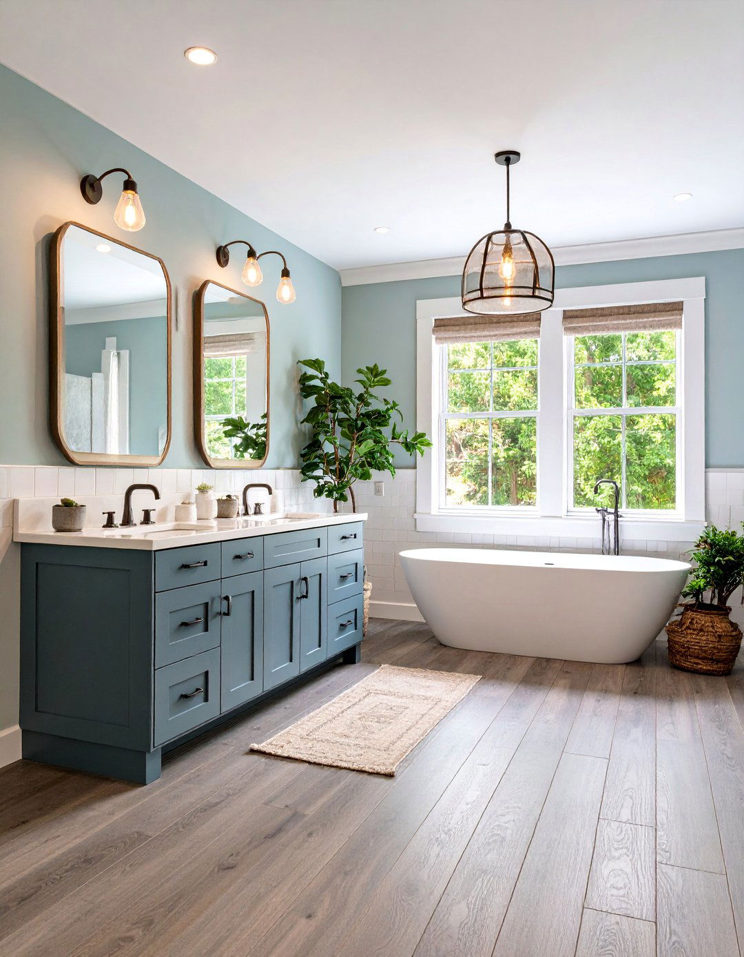 Transitional Family Bathroom with Gray and White Palette - 25 Family Bathroom Ideas