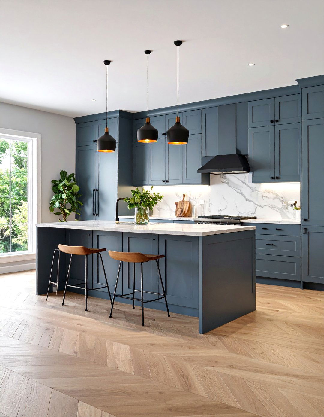 Transitional Gray Shaker with Black Hardware - 25 Gray and Black Kitchen Ideas