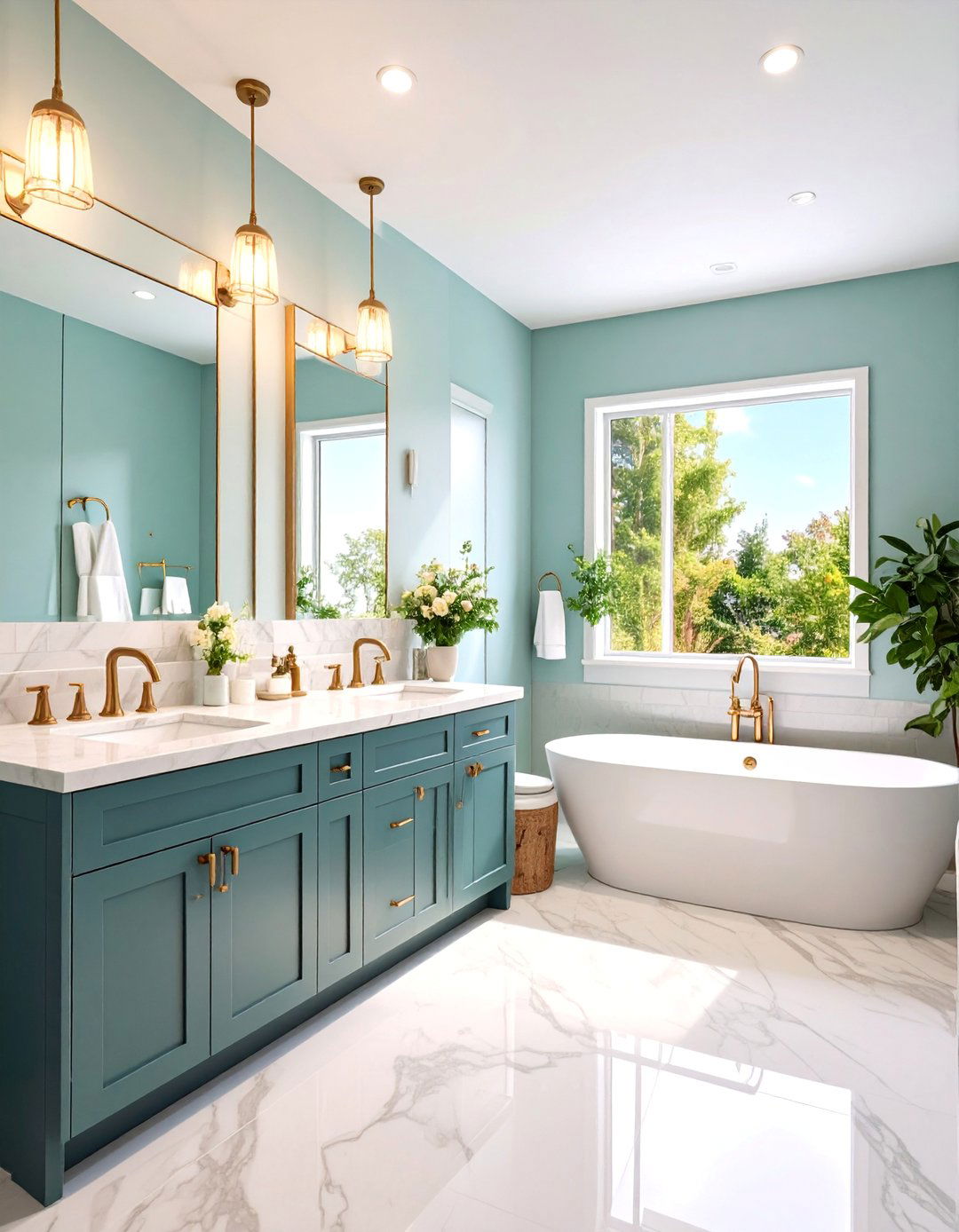 Transitional Jack and Jill Bathroom with Mixed Materials - 25 Jack and Jill Bathroom Ideas