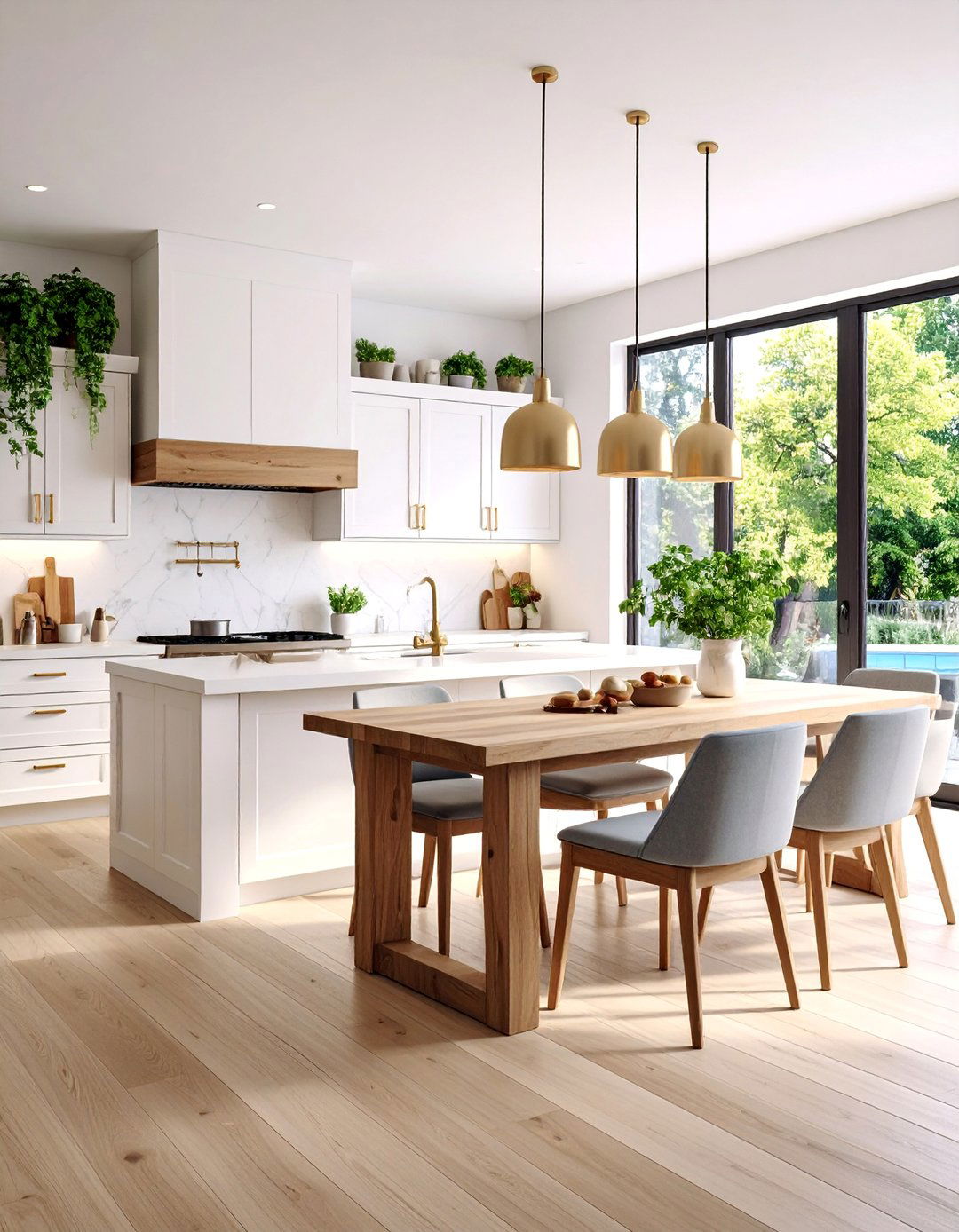 Transitional Kitchen Diner with Mixed Materials - 25 Kitchen Diner Ideas