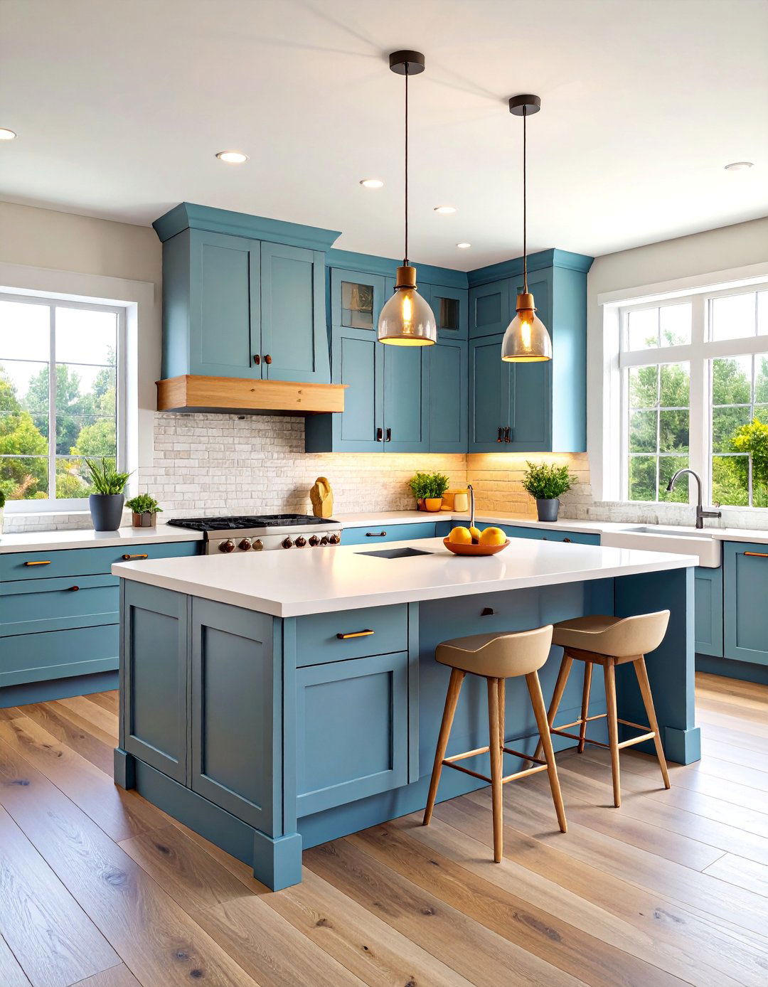 Transitional U Shaped Kitchen with Mixed Materials - 25 U Shaped Kitchen Ideas
