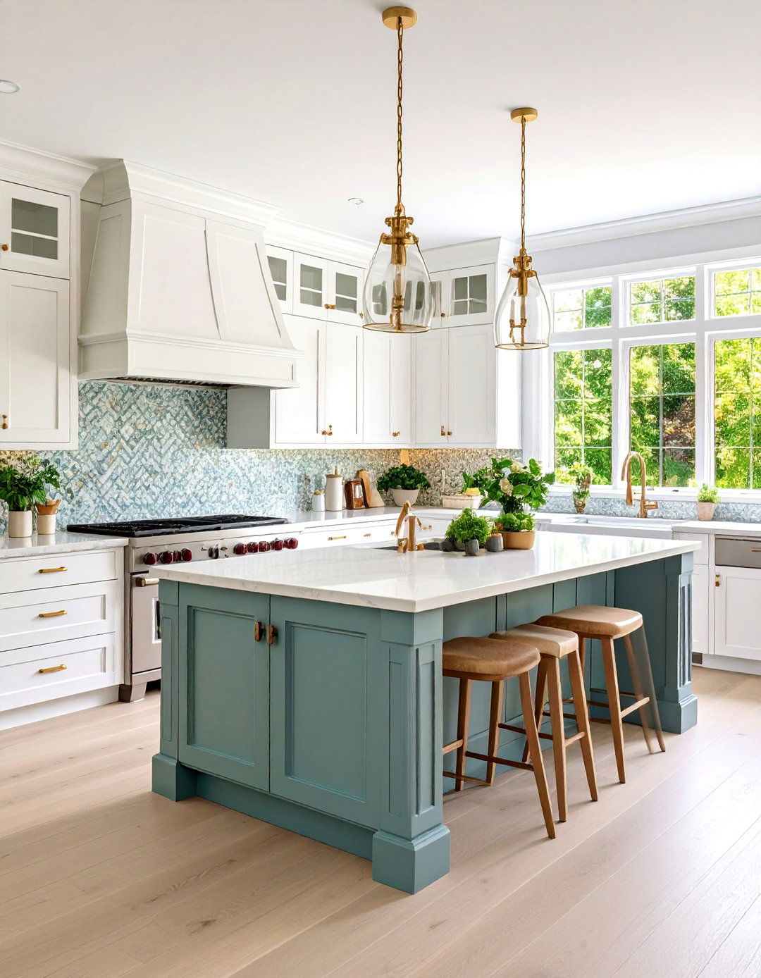 Transitional White Kitchen with Mixed Materials - 25 White Kitchen Ideas