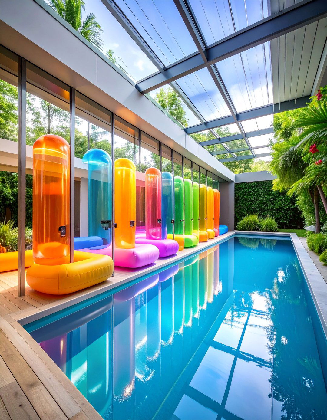 Transparent Acrylic Float Gallery - 25 Pool Storage Ideas