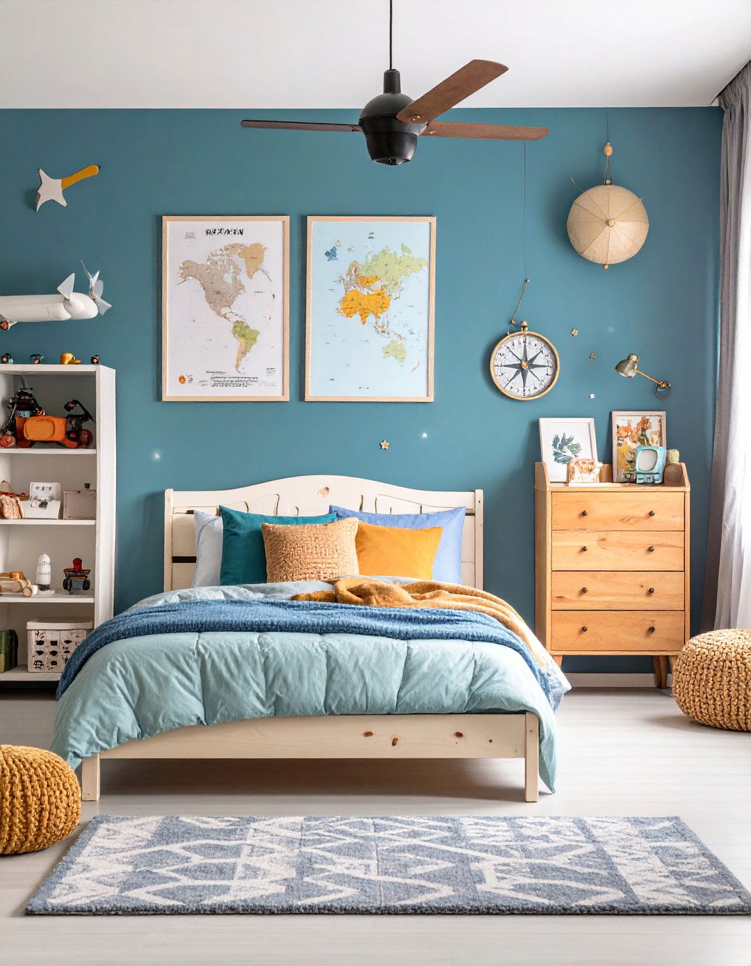 Transportation Hub with Planes Trains and Automobiles - 25 Boys Room Ideas