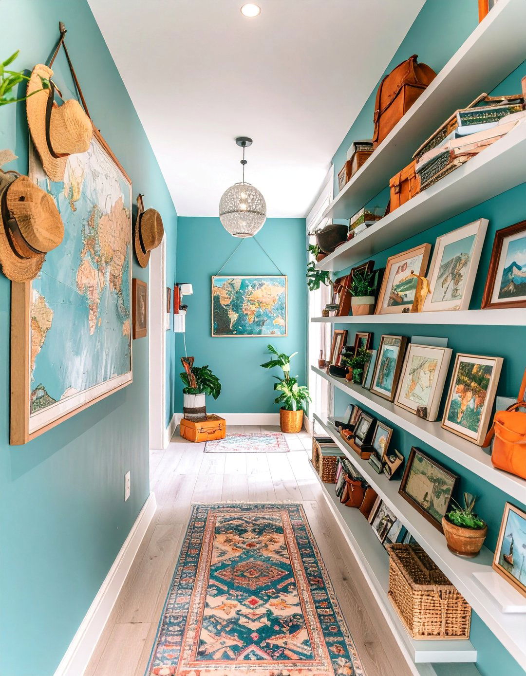 Travel Memory Collage with Maps and Souvenirs - 25 Wall Collage Ideas