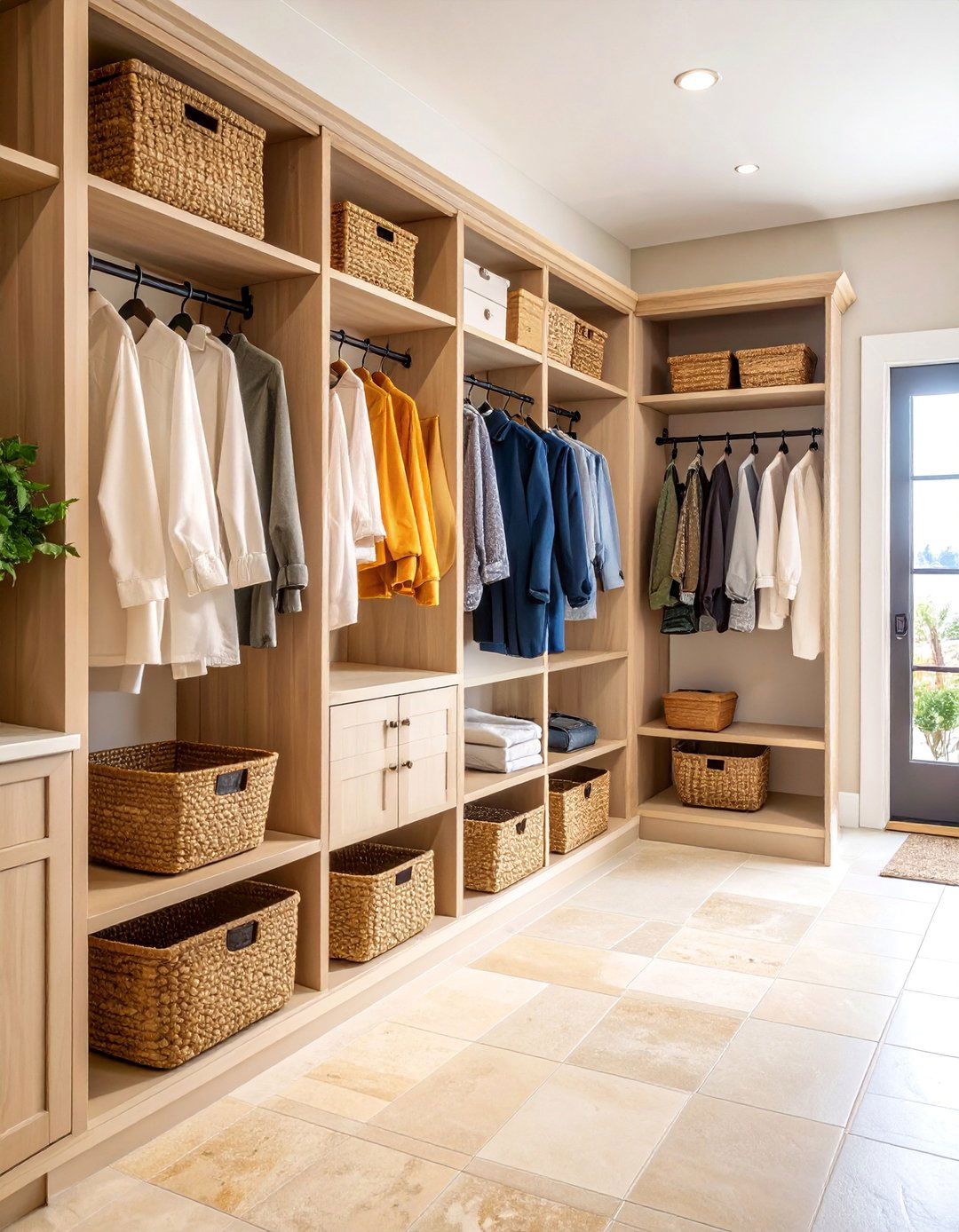 Travertine Mudroom Floor with Tumbled Finish - 25 Mudroom Floor Ideas