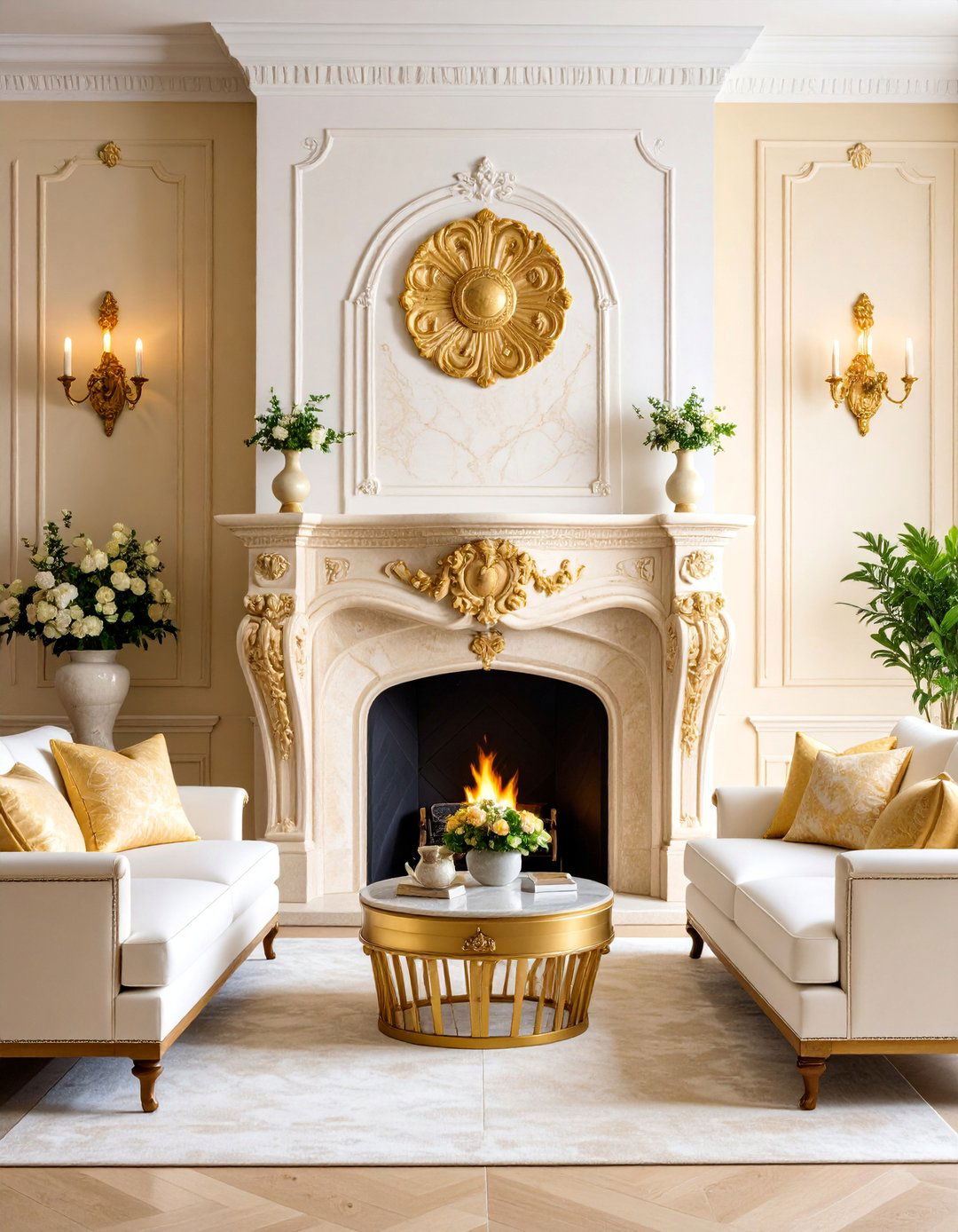 Travertine Tuscan Villa Fireplace - 25 Stone Fireplace Ideas