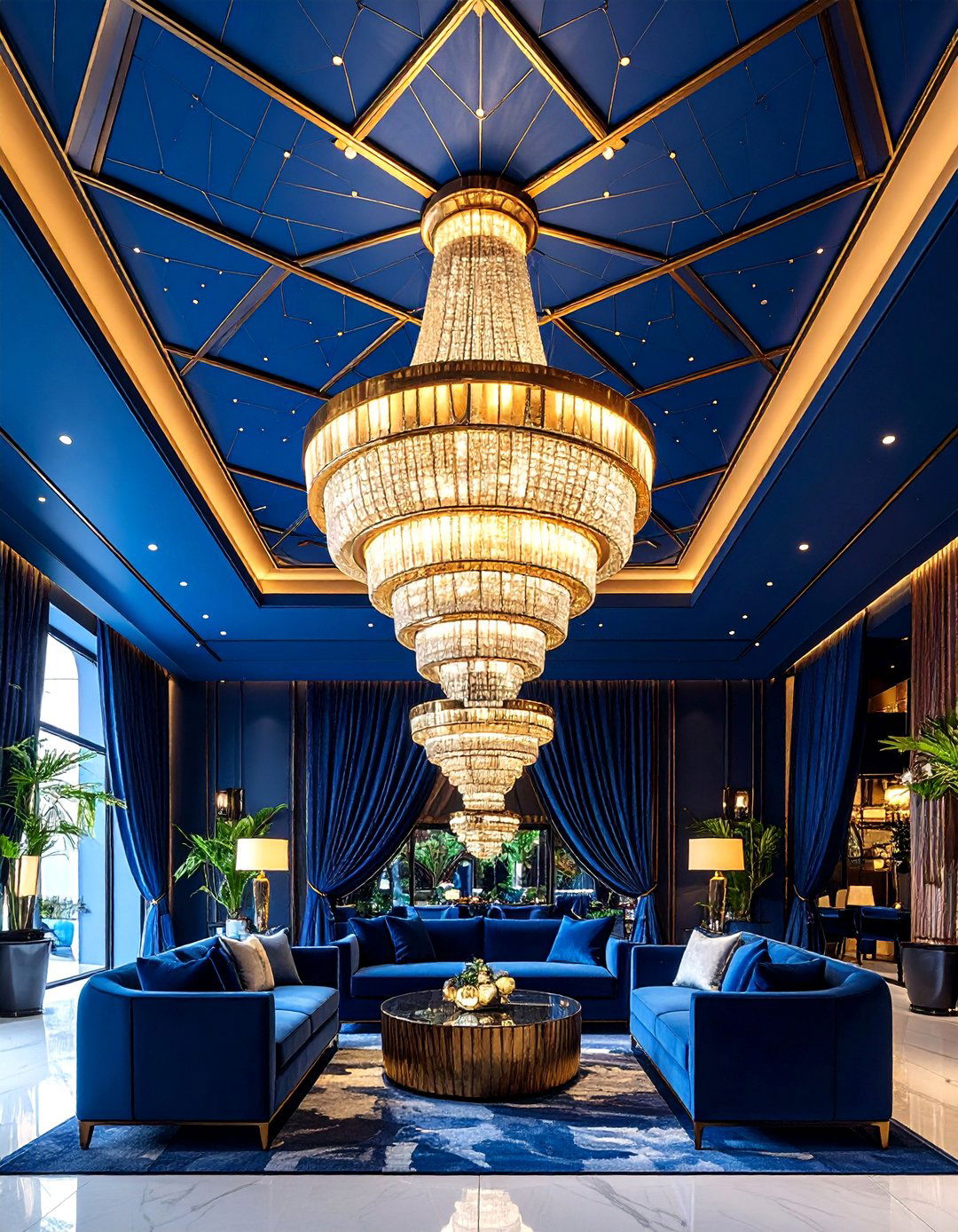 Tray Ceiling Boasting Art Deco Metallic Inlay - 25 tray ceiling ideas
