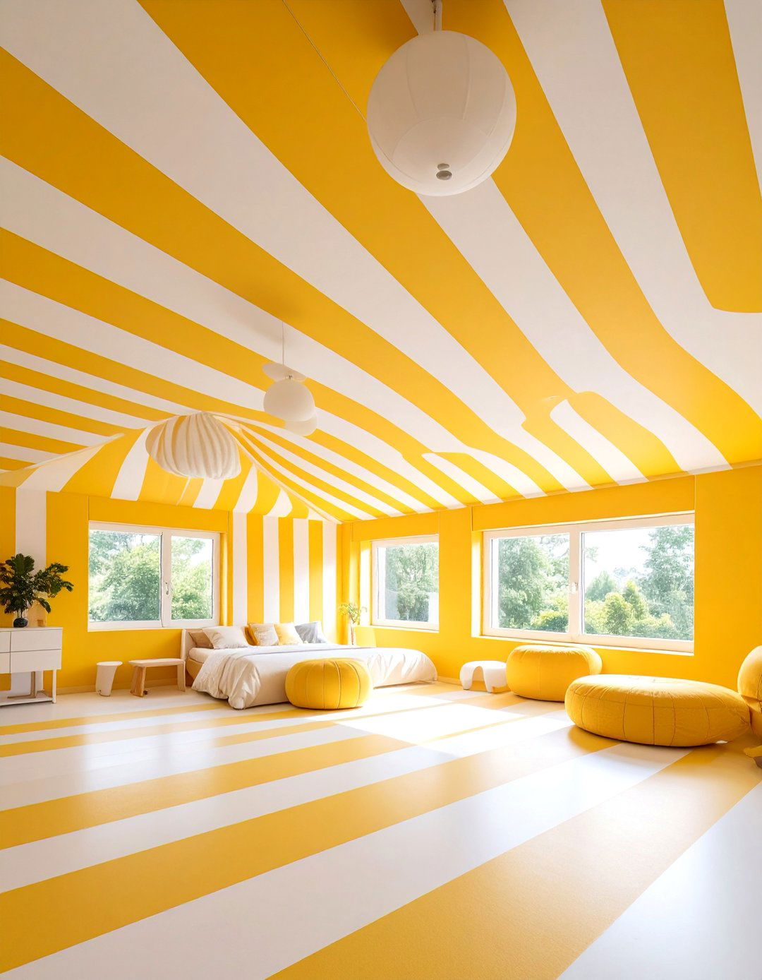 Tray Ceiling Highlighting Bold Striped Paint - 25 tray ceiling ideas