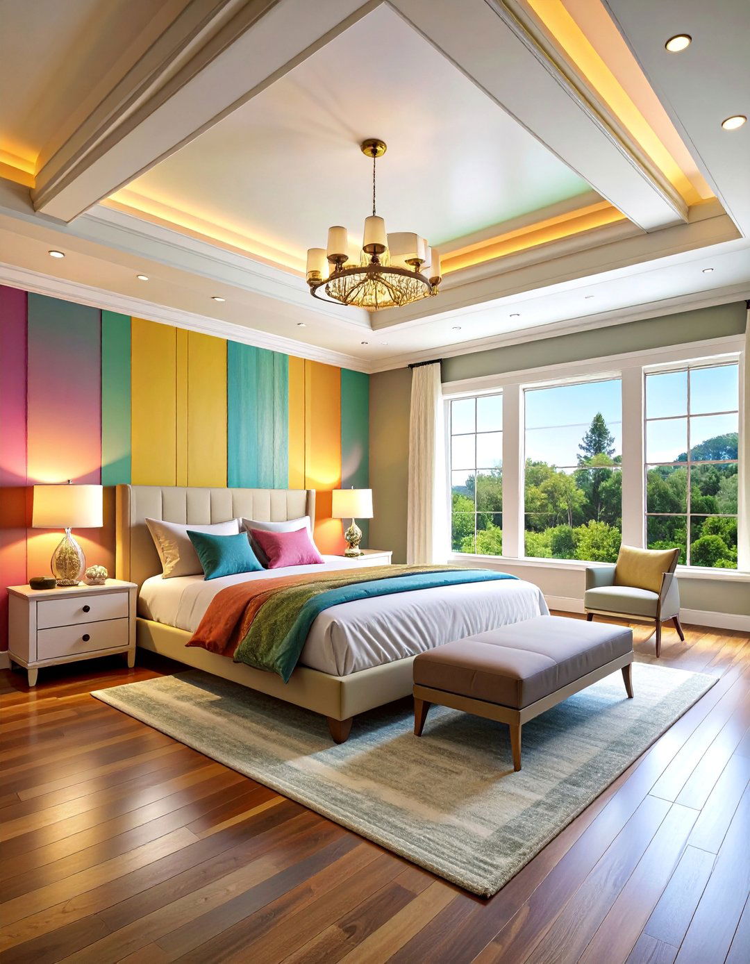 Tray Ceiling Paint Illusion - 25 Cheap Ceiling Ideas