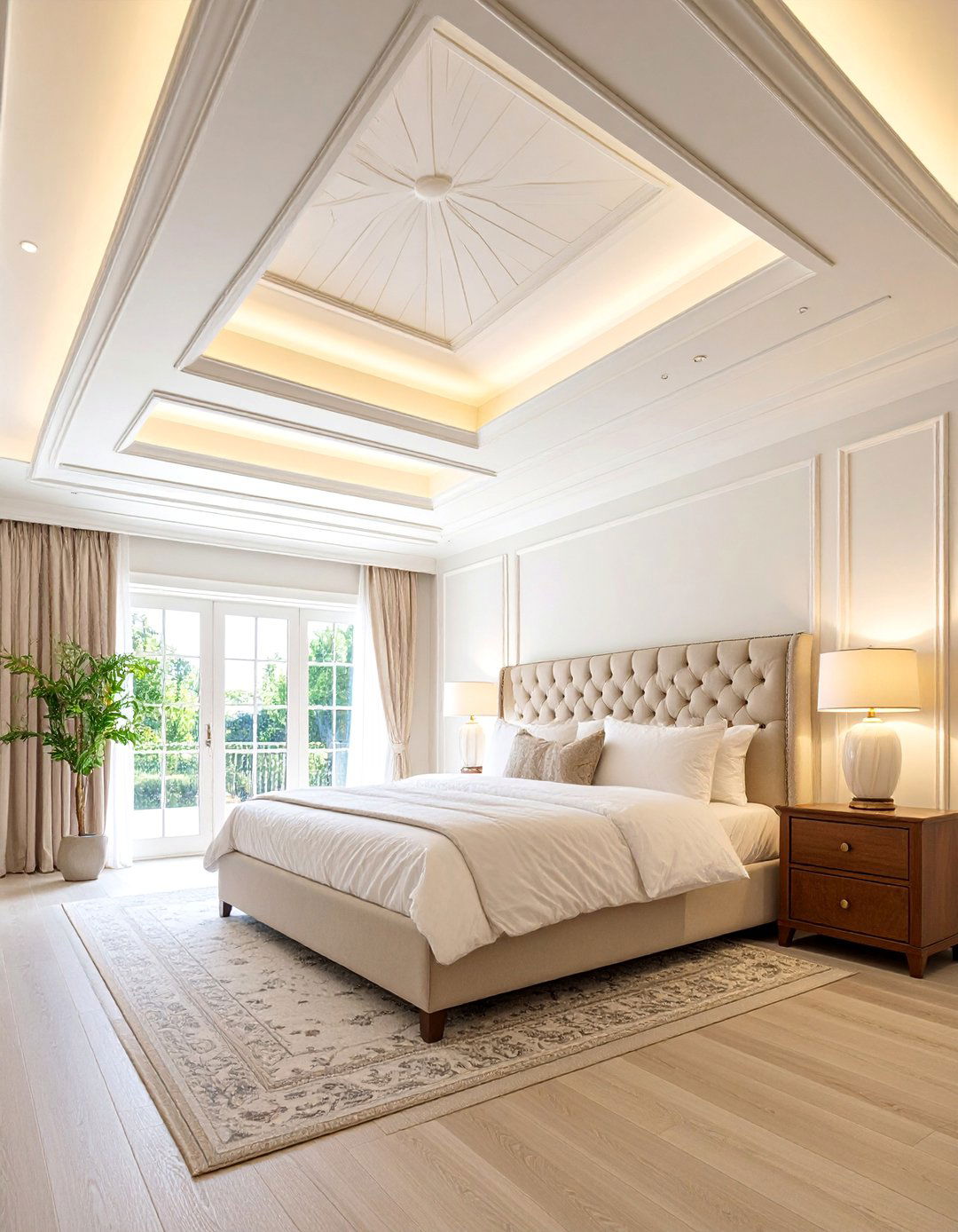Tray Ceiling with Integrated Molding Design - 25 Wall Molding Ideas