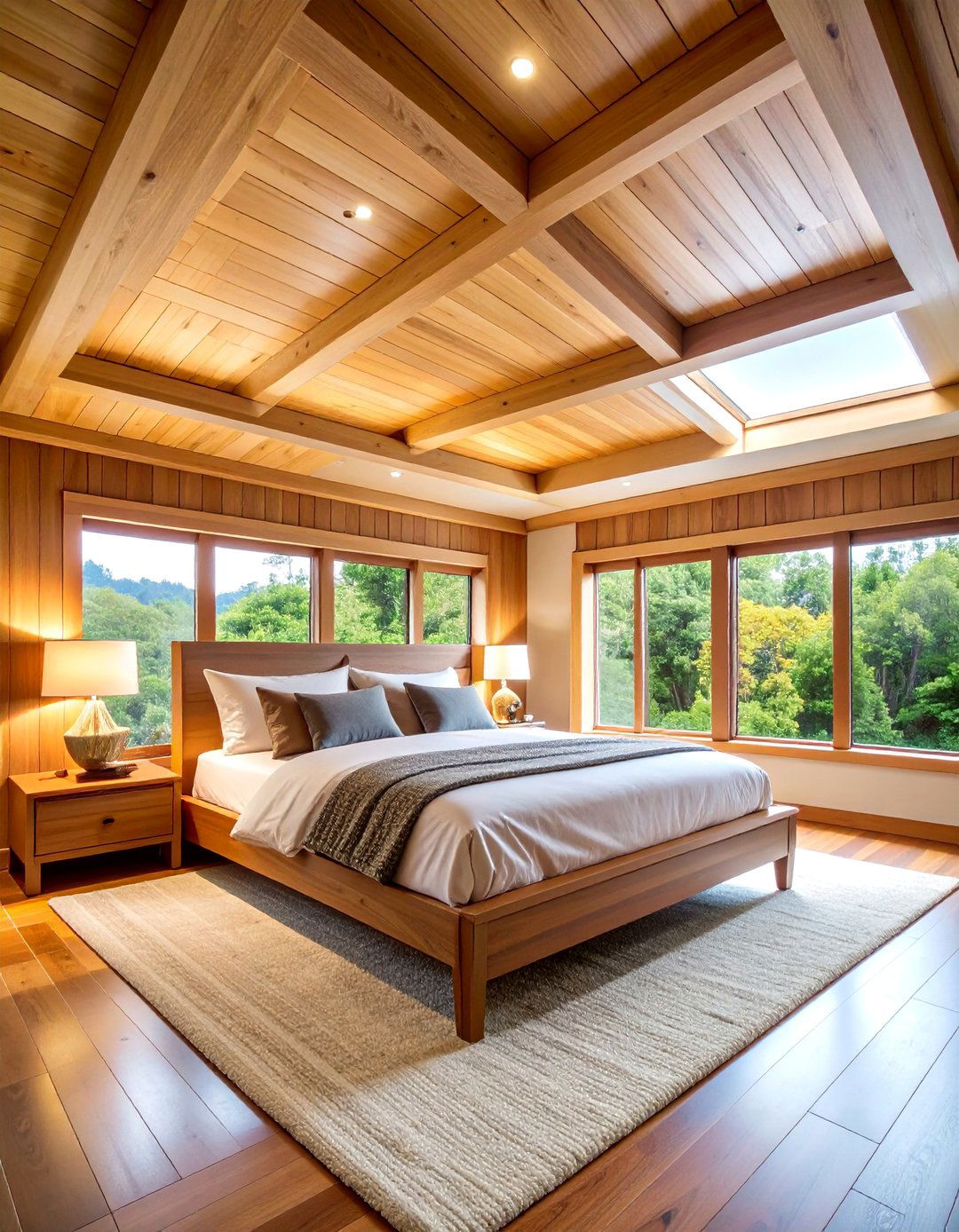 Tray Ceiling with Plywood Accents - 25 Plywood Ceiling Ideas