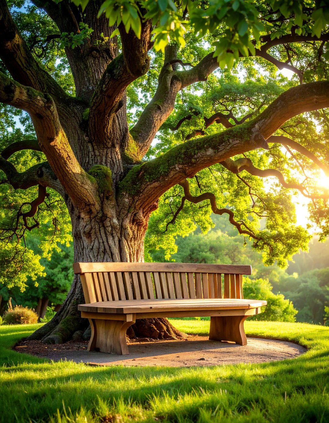 Tree Bench Garden Seating with Circular Design - 25 Garden Seating Ideas