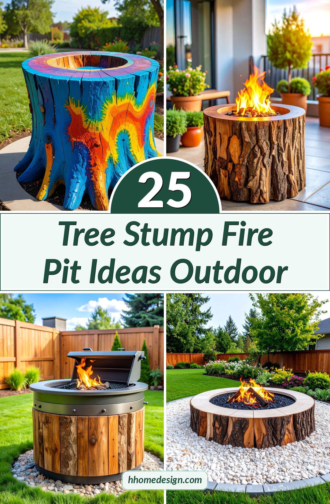 25 Tree Stump Fire Pit Ideas Outdoor