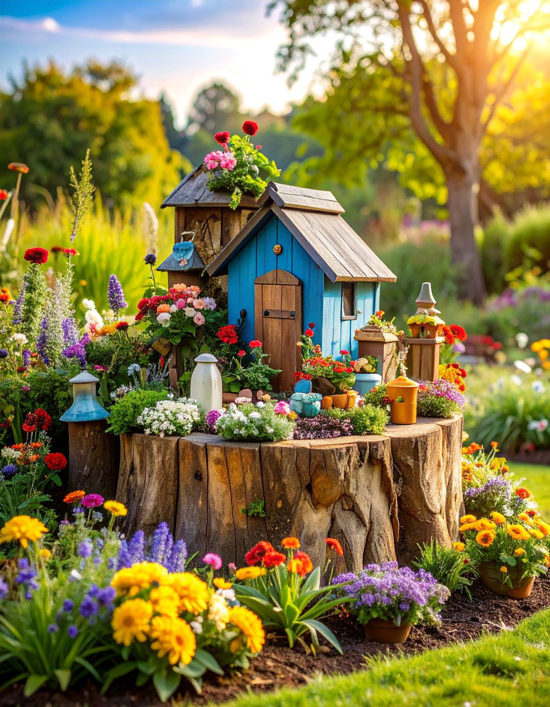 Tree Stump Time Capsule Garden Legacy - 25 Tree Stump Decorating Ideas