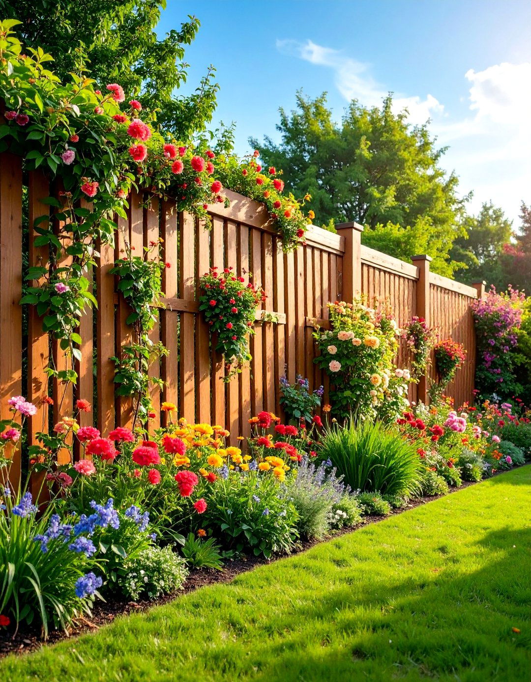 Trellis and Vine Dog Fence Wall - 25 Dog Fence Ideas