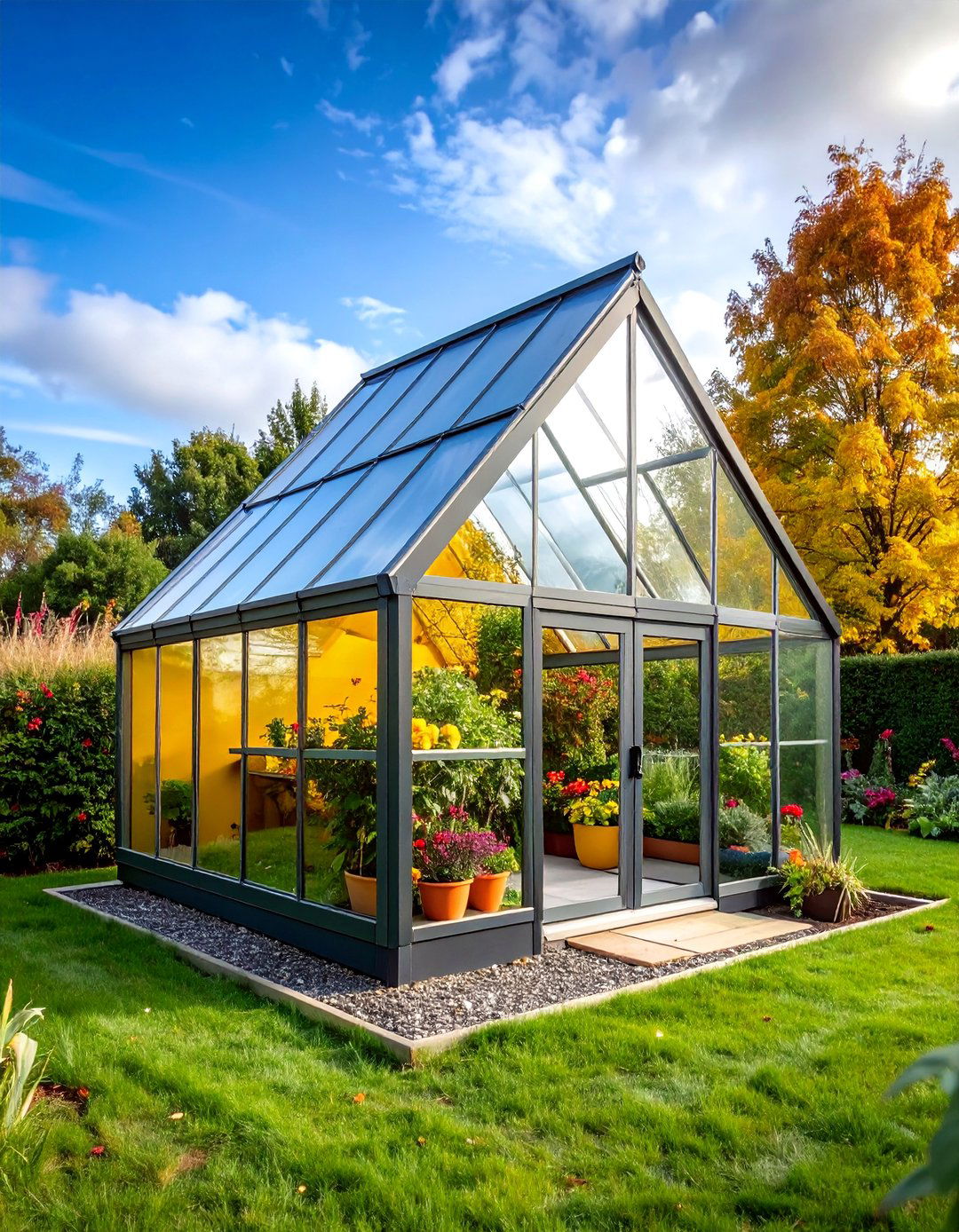 Triangular Corner Greenhouse for Tight Spaces - 25 Corner Greenhouse Ideas