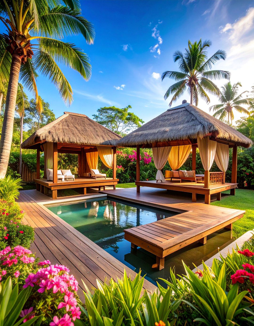 Tropical Backyard Bali Style Cabana Retreat - 25 Tropical Backyard Ideas