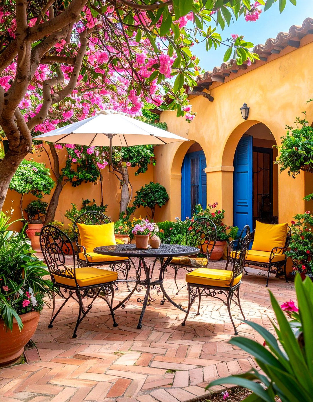 Tropical Backyard Fragrant Plumeria Courtyard - 25 Tropical Backyard Ideas
