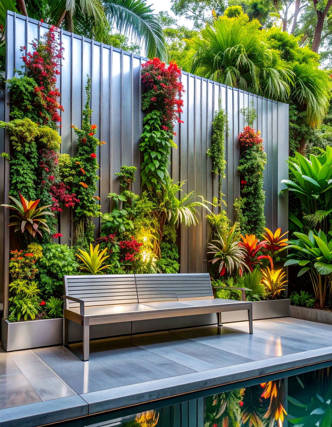 Tropical Backyard Vertical Jungle Wall - 25 Tropical Backyard Ideas