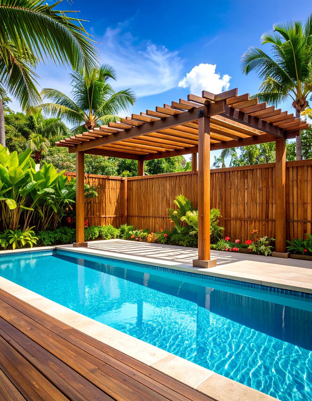 Tropical Bamboo Lattice Fence - 25 Lattice Fence Ideas