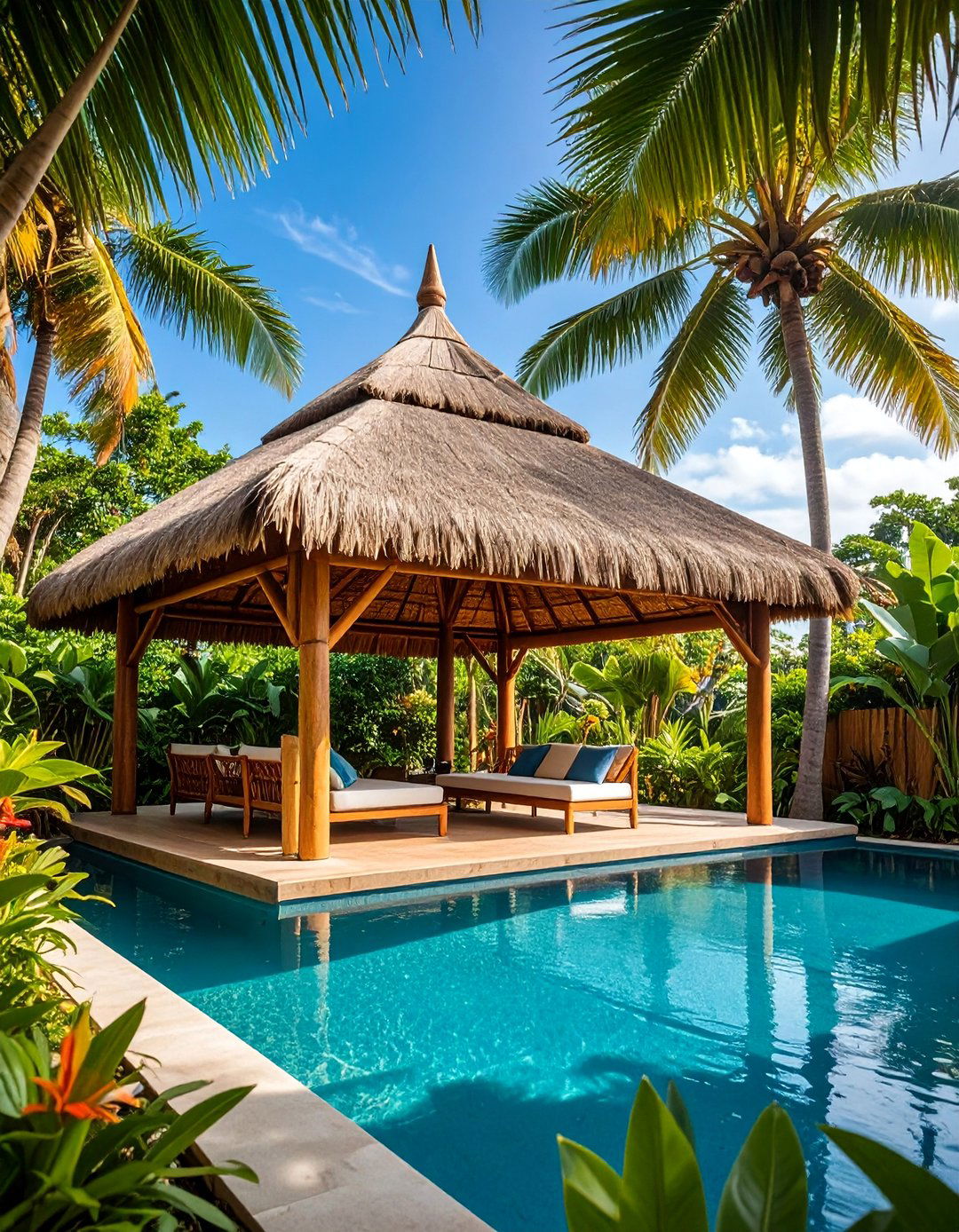 Tropical Bamboo Pool Gazebo - 25 Pool Gazebo Ideas