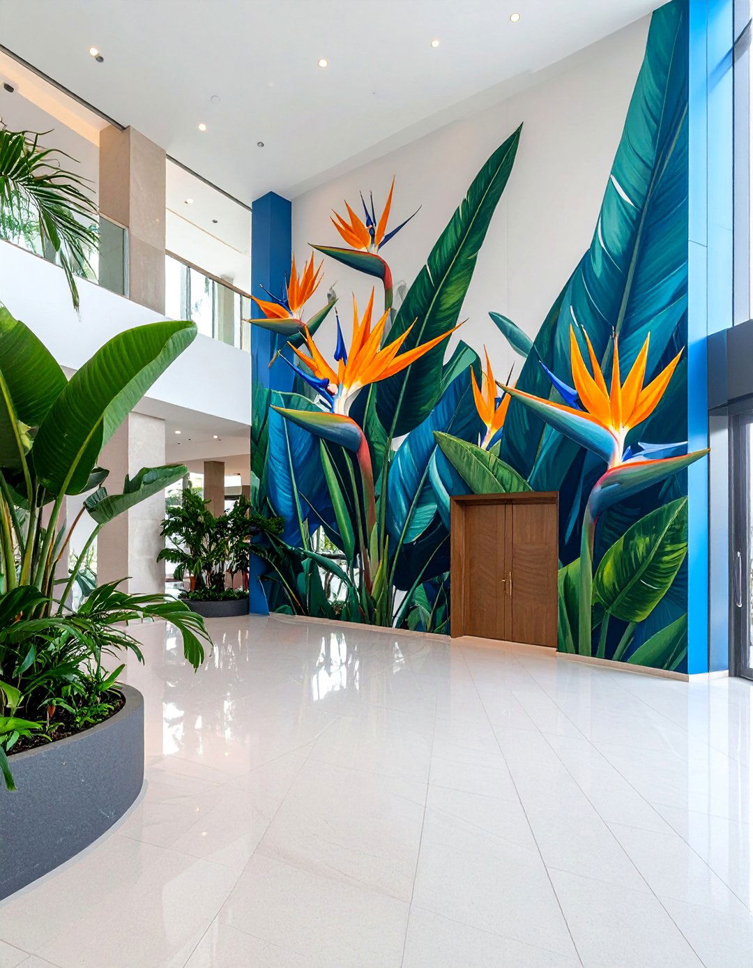 Tropical Bird of Paradise Design - 25 Flower Murals on Buildings